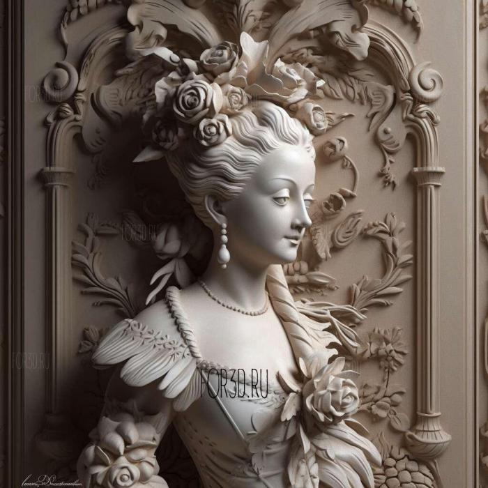 marie antoinette 3 stl model for CNC