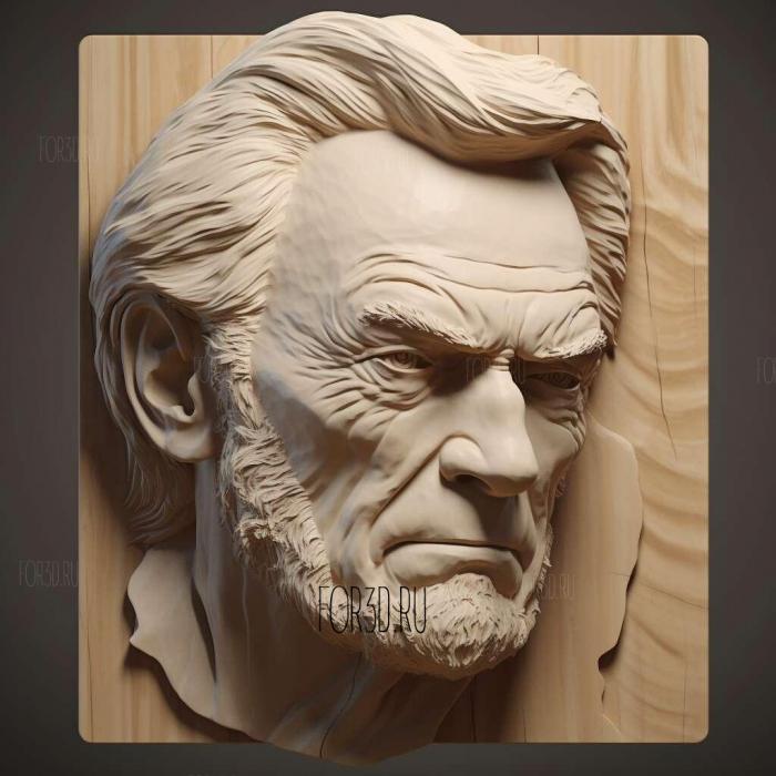 Clint Eastwood Head 1 stl model for CNC