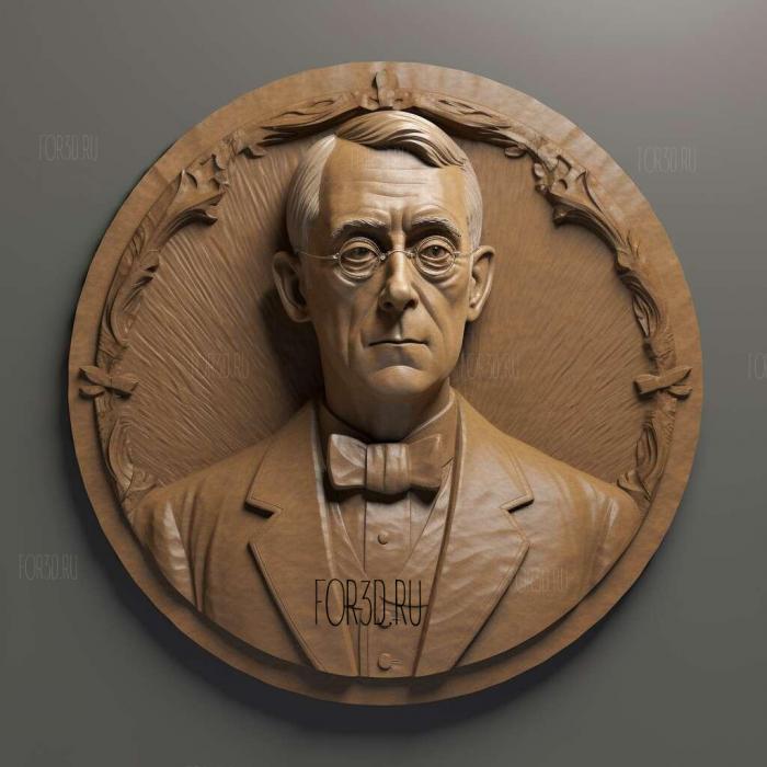 Thomas Woodrow Wilson 1 stl model for CNC