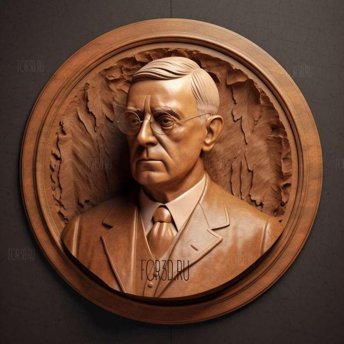 Thomas Woodrow Wilson 2 stl model for CNC