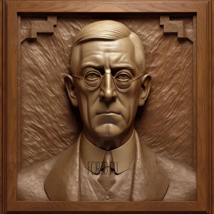 Thomas Woodrow Wilson 4 stl model for CNC