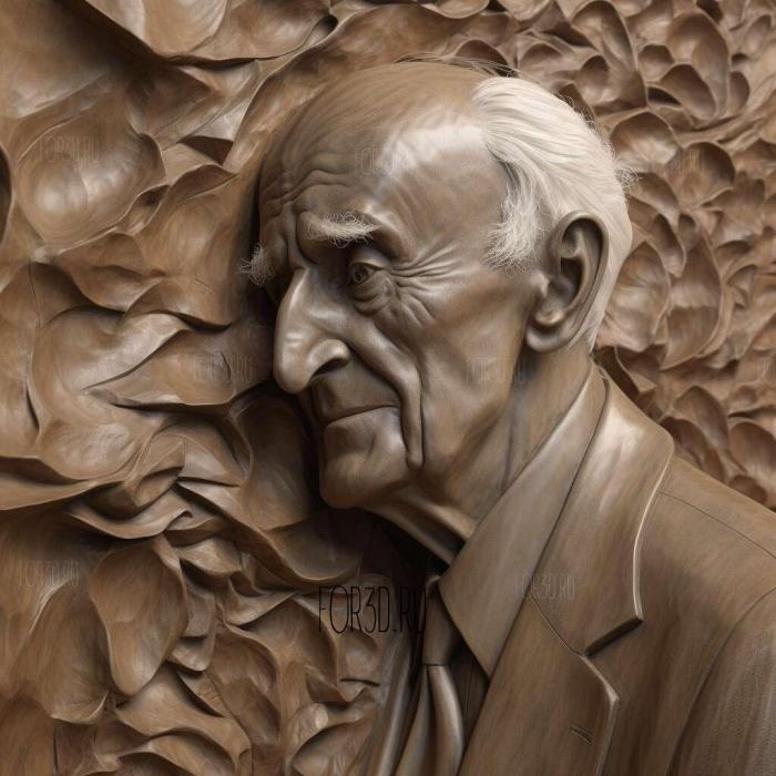 Francis Crick by James Watson 1 stl model for CNC