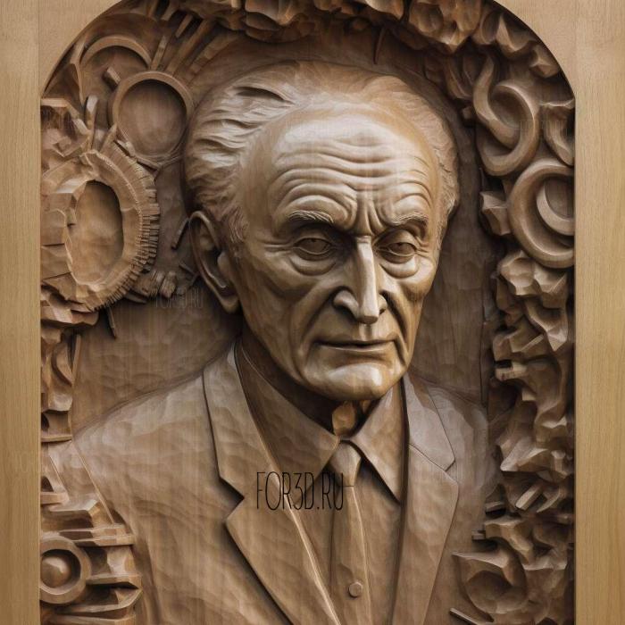 Francis Crick by James Watson 2 stl model for CNC