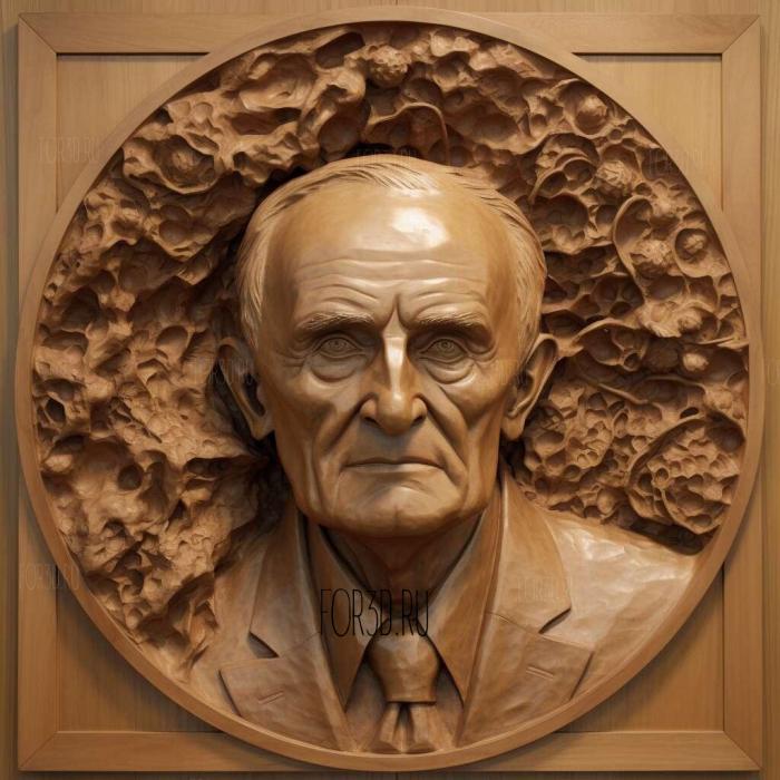 Francis Crick by James Watson 3 stl model for CNC