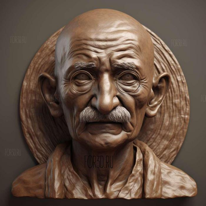 Mohandas Gandhi father of modern India 1 stl model for CNC