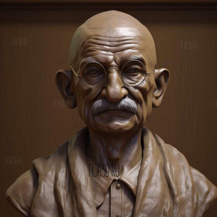 Mohandas Gandhi father of modern India 4 stl model for CNC