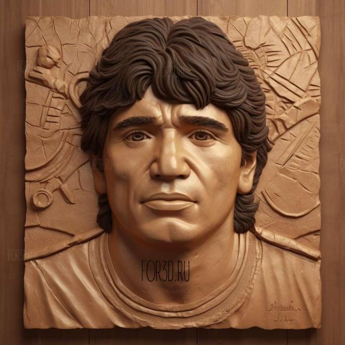 Diego Maradona old 1 stl model for CNC