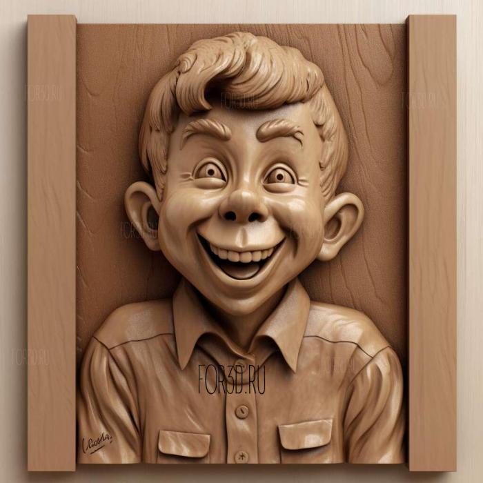 st Alfred Neuman 1 stl model for CNC