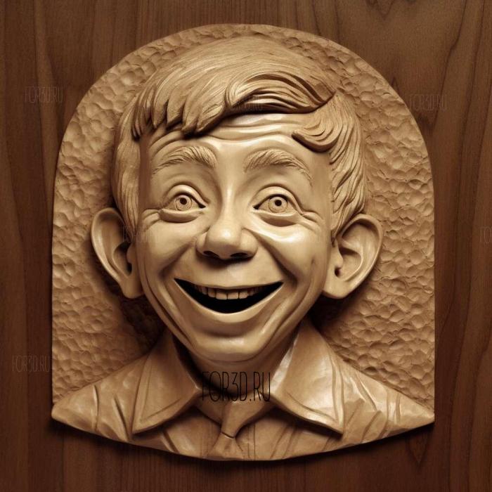 st Alfred Neuman 2 stl model for CNC