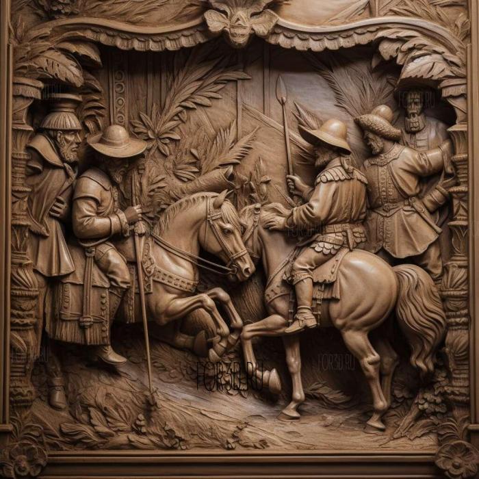 Don Quichotte et Sancho Panza 2 3d stl модель для ЧПУ