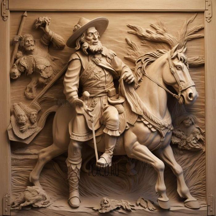 Don Quichotte et Sancho Panza 3 3d stl модель для ЧПУ