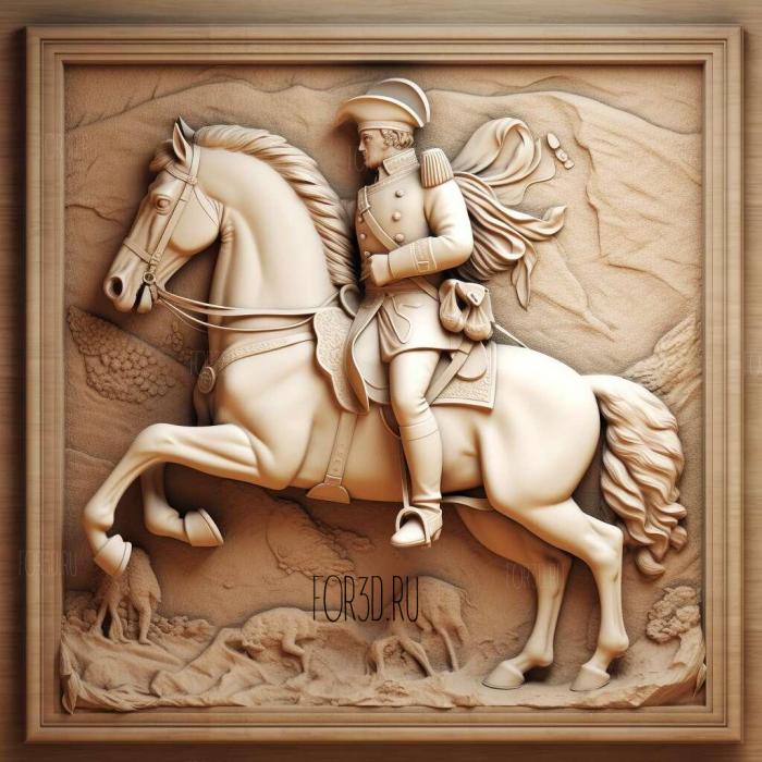 Napoleon on a Horse 1 stl model for CNC