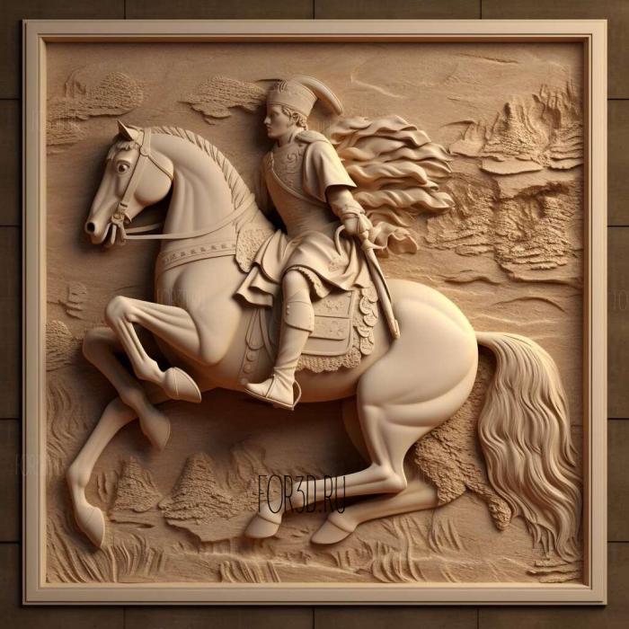 Napoleon on a Horse 3 stl model for CNC