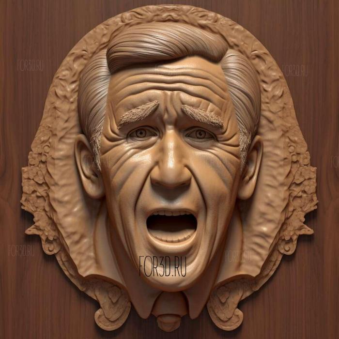 George W Bush caricature Animated 2 stl model for CNC