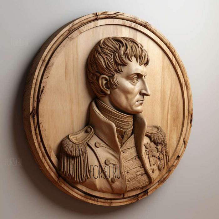 Napolon Bonaparte en 1780 3 stl model for CNC