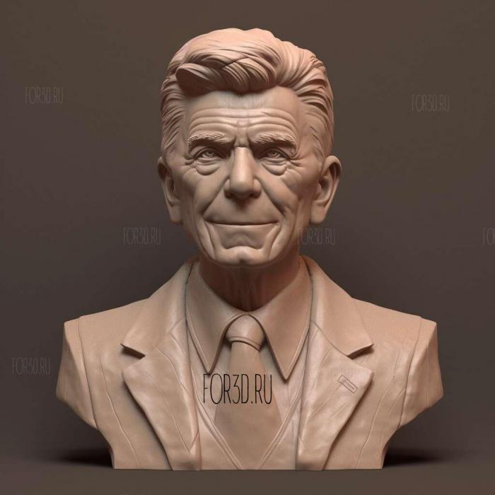 Ronald Reagan USPresident 1 stl model for CNC