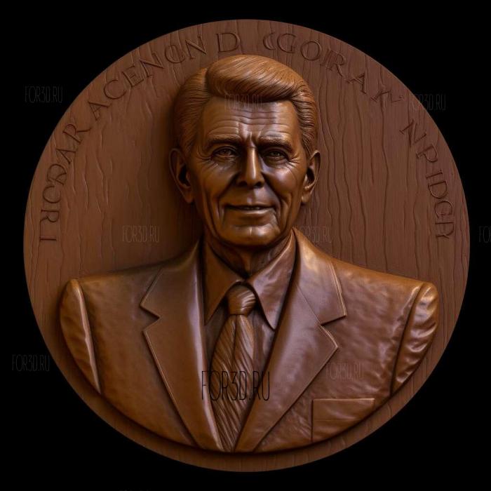 Ronald Reagan USPresident 2 stl model for CNC