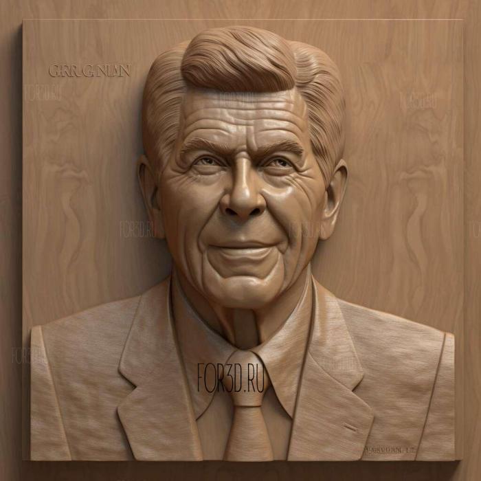 Ronald Reagan USPresident 4 stl model for CNC