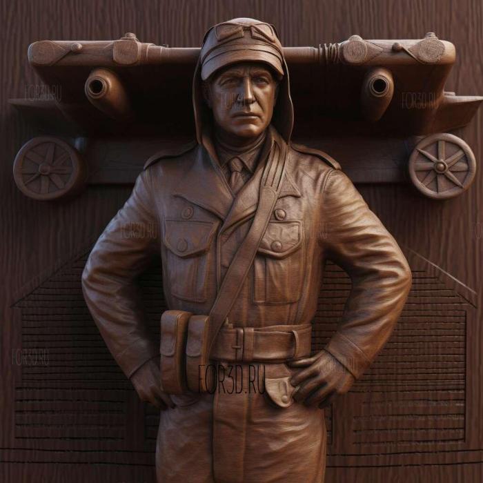 Igor Sikorsky aircraft designer Statue 3 stl model for CNC