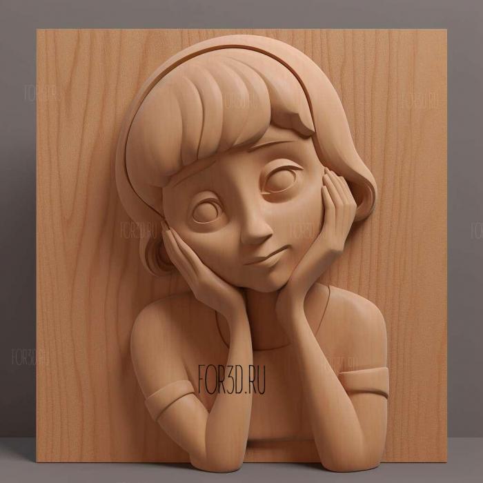 Helen Parr The credibles 1 stl model for CNC