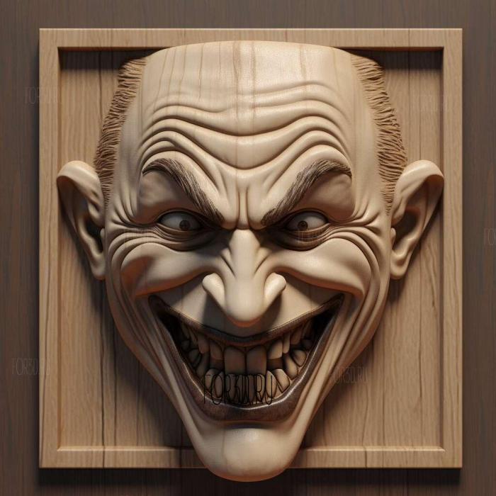 Joker in expression 1 stl model for CNC