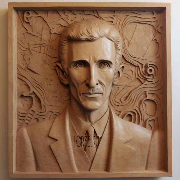 Nikola Tesla straight 1 stl model for CNC