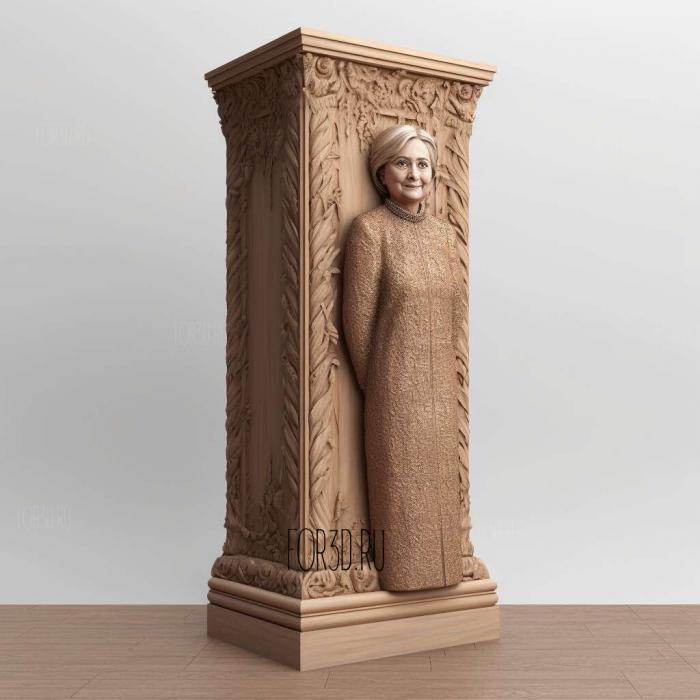 Hillary Clinton long plinth 1 stl model for CNC