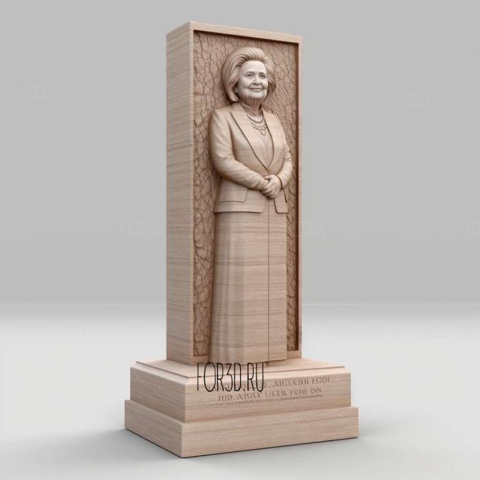 Hillary Clinton long plinth 4 stl model for CNC