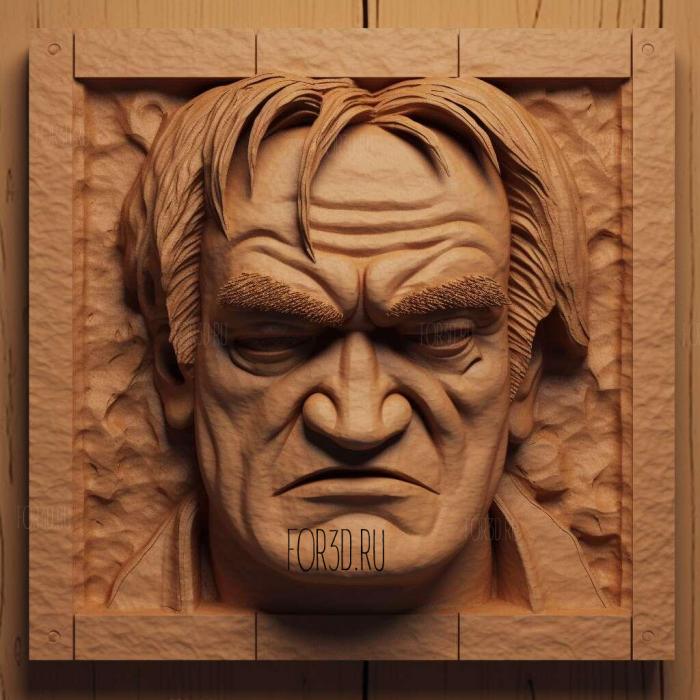 Quentin Tarantino 1 stl model for CNC