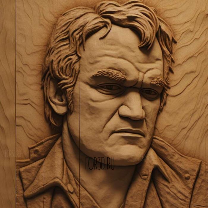 Quentin Tarantino 3 stl model for CNC