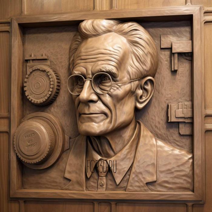 Philo Farnsworth inventor of electronic televisionRELIE 3 stl model for CNC