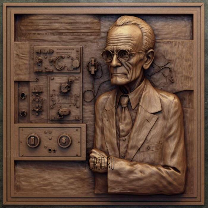 Philo Farnsworth inventor of electronic televisionRELIE 4 stl model for CNC