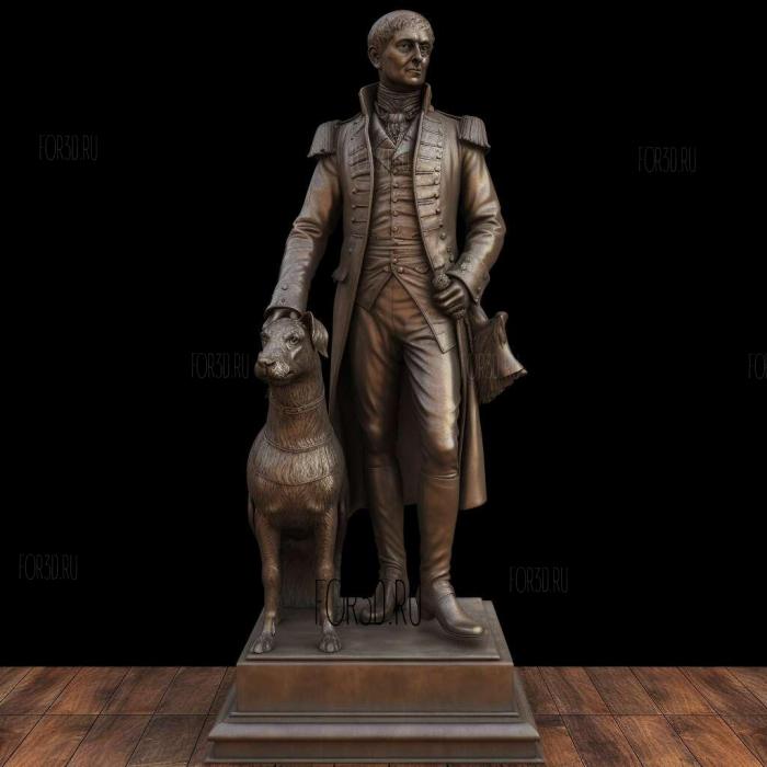 Bronze Statue of Napoleon in Cherbourg 2 stl model for CNC