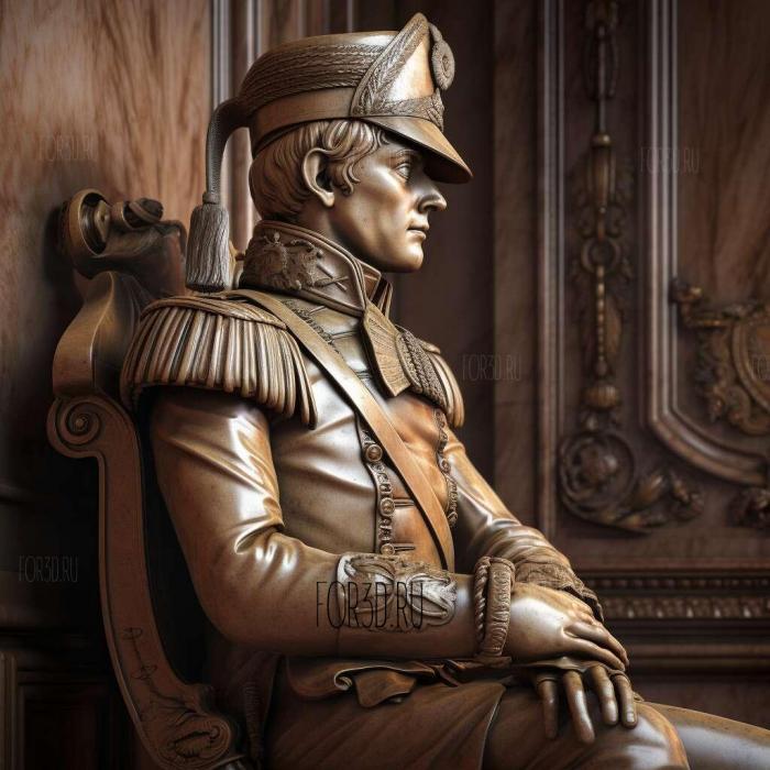 Bronze Statue of Napoleon in Cherbourg 3 stl model for CNC