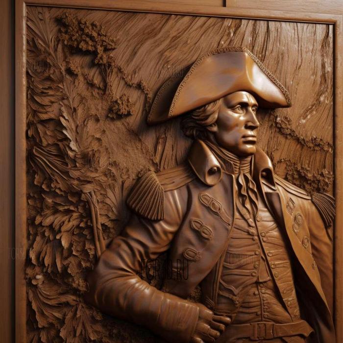 Washington Rochambeau Lafayette la bataille 2 stl model for CNC