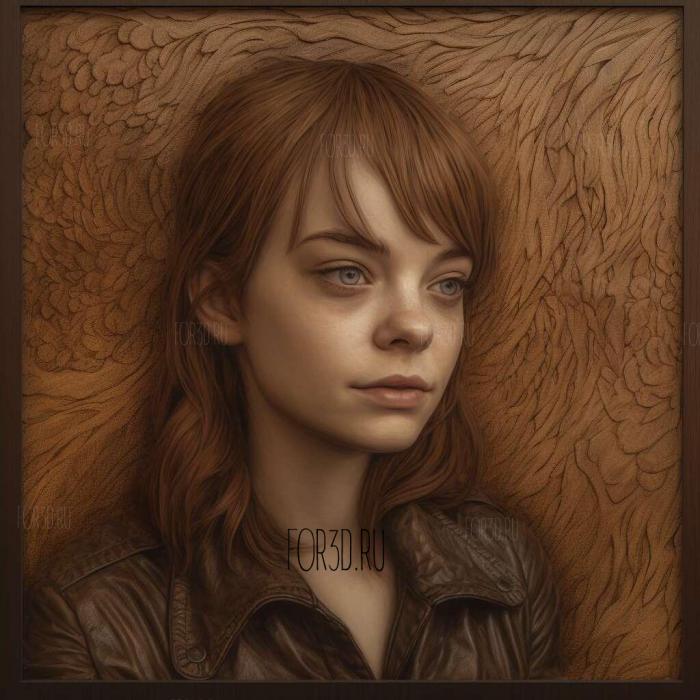 Emily Jean Emma Stone 4 stl model for CNC