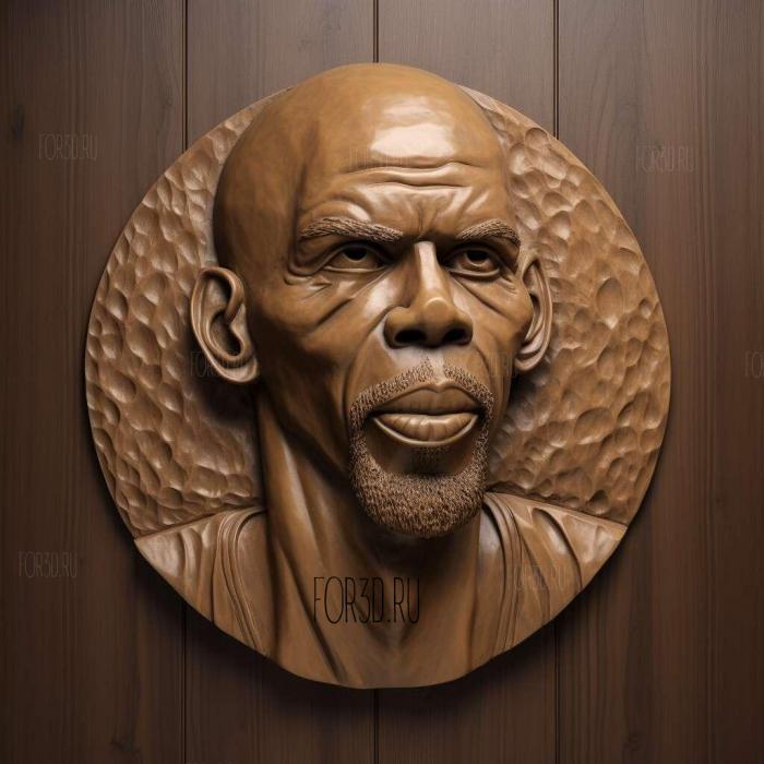 Kareem Abdul Jabbar 3 stl model for CNC