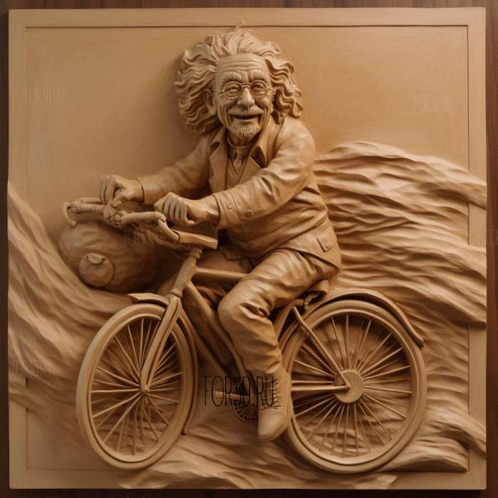 Albert Einstein on velocycle 2 stl model for CNC