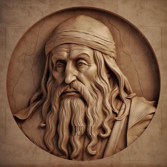 Leonardo da Vinci stone 4 stl model for CNC