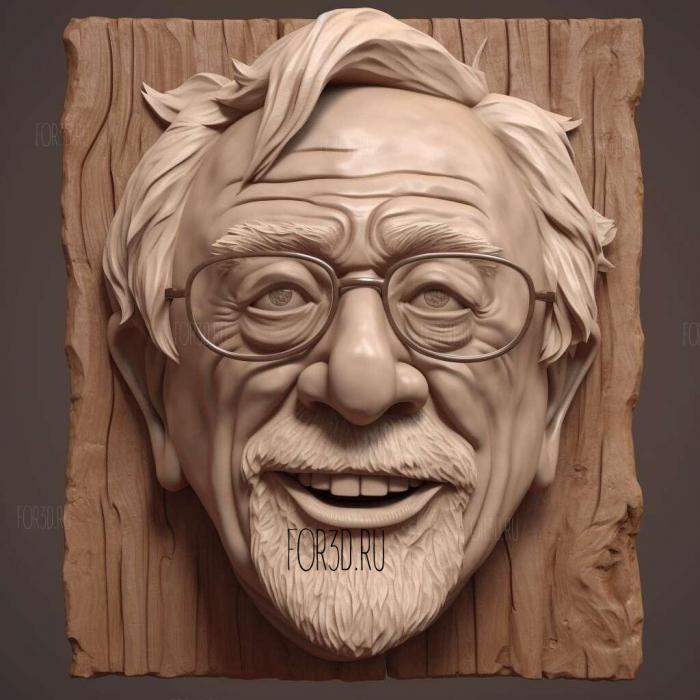 Bernie Sanders Caricature Animated 2 stl model for CNC