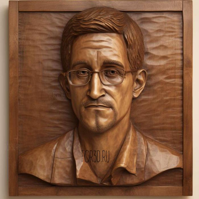 Edward Snowden 3D caricature 1 stl model for CNC