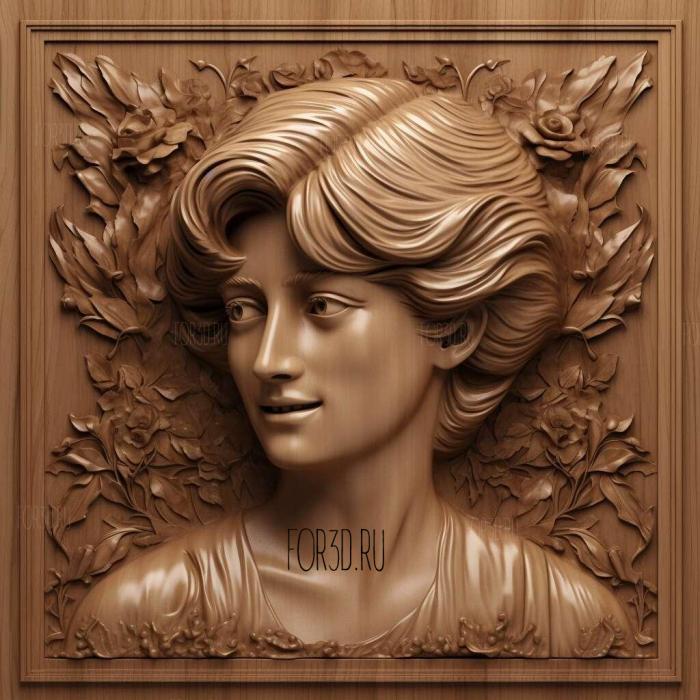 Diana Princess of Wales 1 stl model for CNC