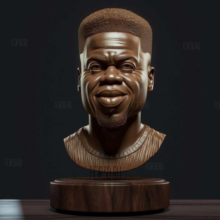 Kevin Hart bust for 3D 3 stl model for CNC