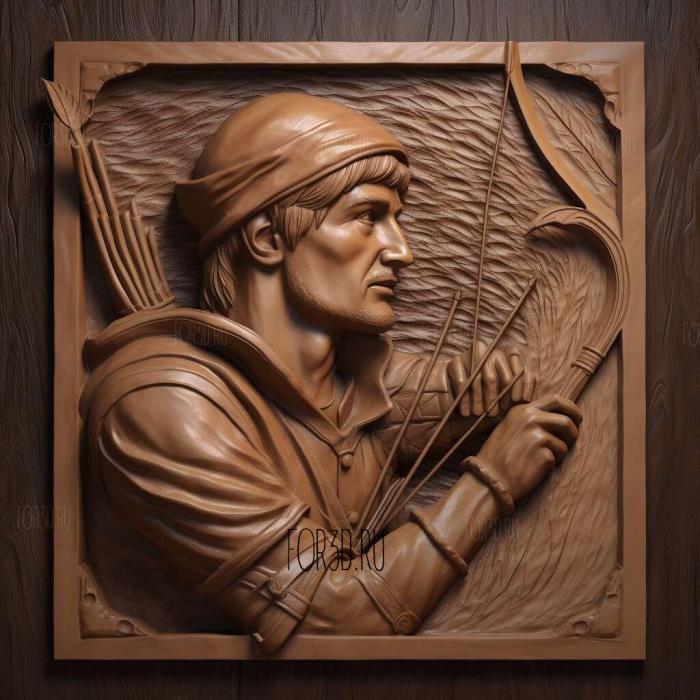 Robin Hood The Adventures of obin Hood Errol FlynnRELIE 3 stl model for CNC