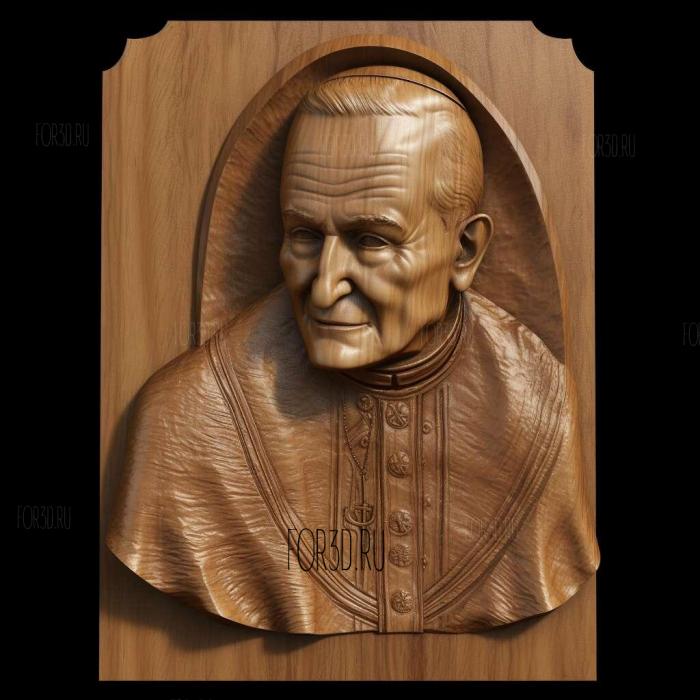 Pope John Paul II 1 stl model for CNC