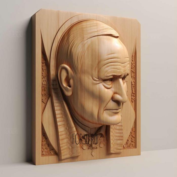 Pope John Paul II 2 stl model for CNC