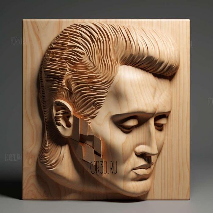 Elvis Presley head 1 stl model for CNC