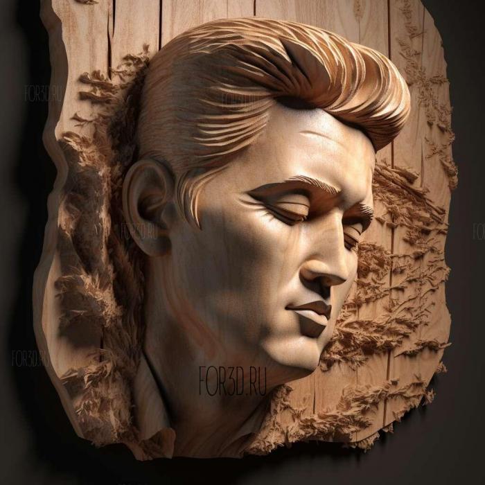 Elvis Presley head 3 stl model for CNC