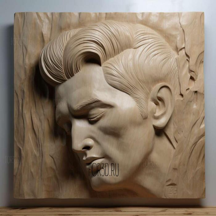 Elvis Presley head 4 stl model for CNC