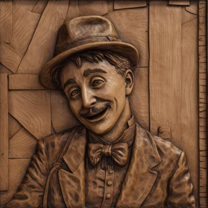 Charlie Chaplin 2 1 stl model for CNC